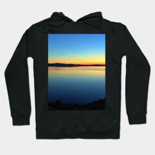 Orange Sunset on a Northern Canadian Autumn Lake - Ripples on the Water Hoodie